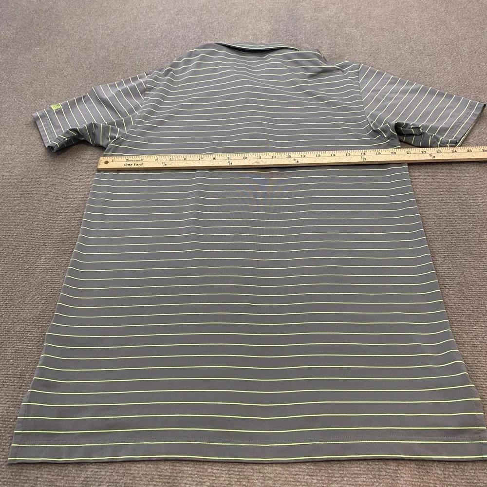 Dunning Golf Polo Shirt Mens Medium Gray Green Stripe Dallas National Golf Club - Picture 7 of 10